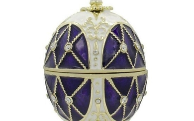 Russian Royal Inspired Purple Trinket Jewel Box Egg