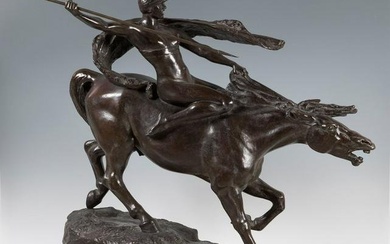 STEPHAN SINDING (Trondheim, Norway, 1846 - Paris, 1922). "Valkyrie", Paris, 1908. Bronze.