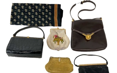SUSAN OF LONDON; a lady's brown leather handbag, with gilt...