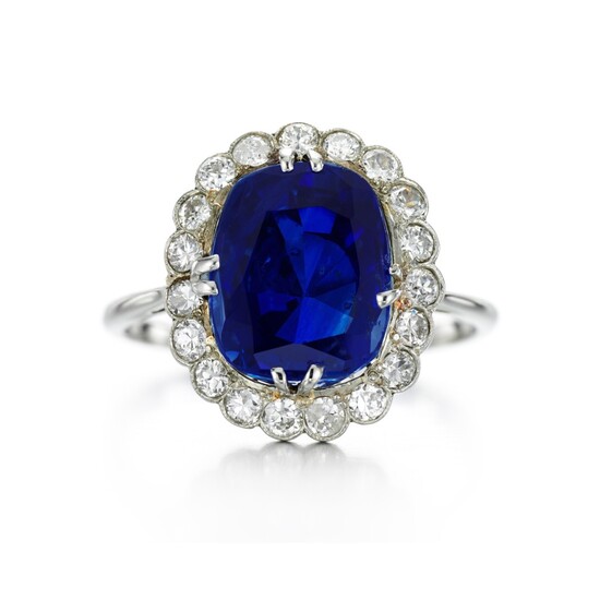 Sapphire and diamond ring, 1930s