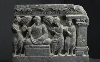 Scène de prédication Art du Gandhâra, ca… Calendrier Art Précolombien - Art d’Asie - Nouvelle… Lot n° 60
