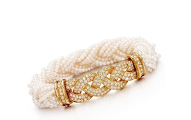 Seed Pearl and Diamond Bracelet | 梵克雅寶 | 珍珠 配 鑽石 手鏈, Van Cleef & Arpels