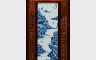 Set of Three Chinese Blue and White Porcelain Plaques