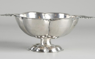 Silver brandy bowl, 833/000, small lobed model with