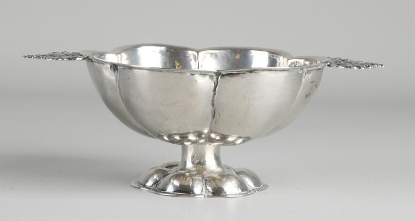 Silver brandy bowl, 833/000, small lobed model with