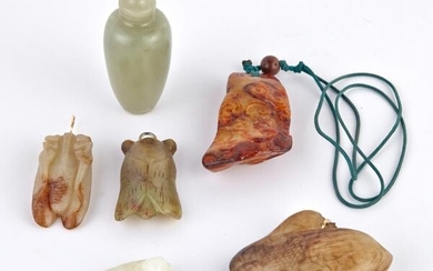 Six Chinese Small Jade Carvings
