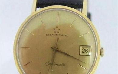 Solid 18k ETERNA-MATIC CENTANAIR DATE Watch c.1970s