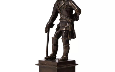 Statuette en bronze à patine brune figurant Frédéric II dit le Grand