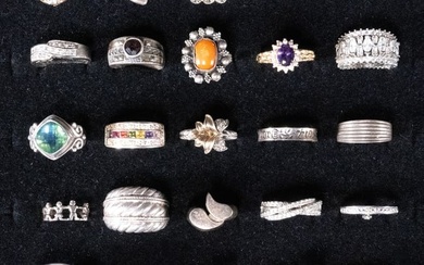 Sterling Silver Ring Collection Grouping
