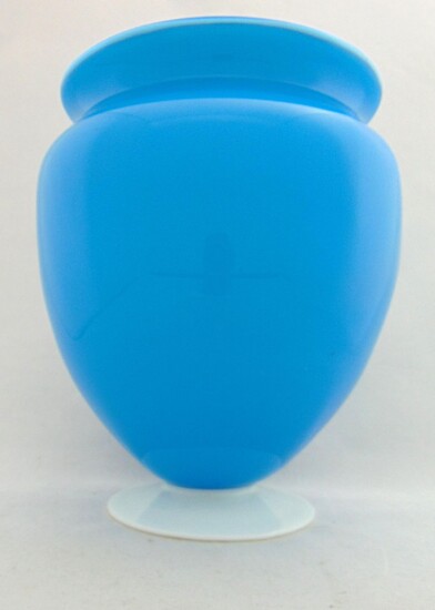 Steuben light blue Jade glass vase