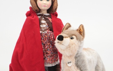 Suzanne Gibson "Little Red Riding Hood" with Steiff "Snorry Wolf"