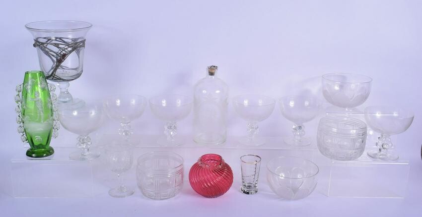 TWO CRATES OF ASSORTED GLASSWARE including Bohemian