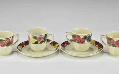 TWO ENGLISH PORCELAIN COFFEE SETS PLUS TWO CUPS