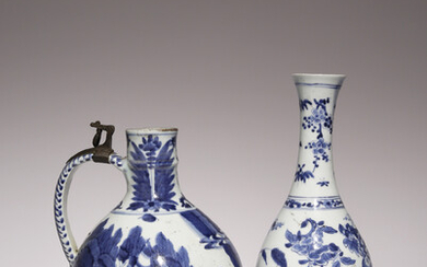 TWO JAPANESE ARITA BLUE AND WHITE VESSELS