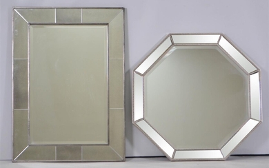 TWO NEOCLASSICAL SILVERED MIRRORS