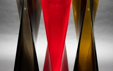 Tadao Ando, Venini, 3 Vase objects in unique colours Ando for Venini 2011