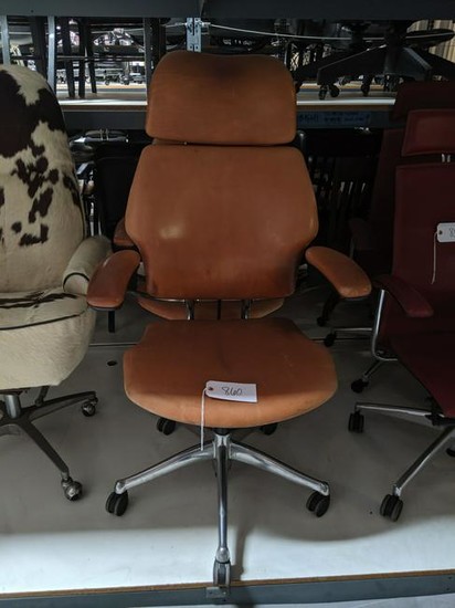 Tan Leather Office Chairs (2)