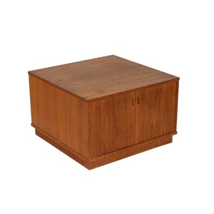 Teak Cabinet with Leather Pulls