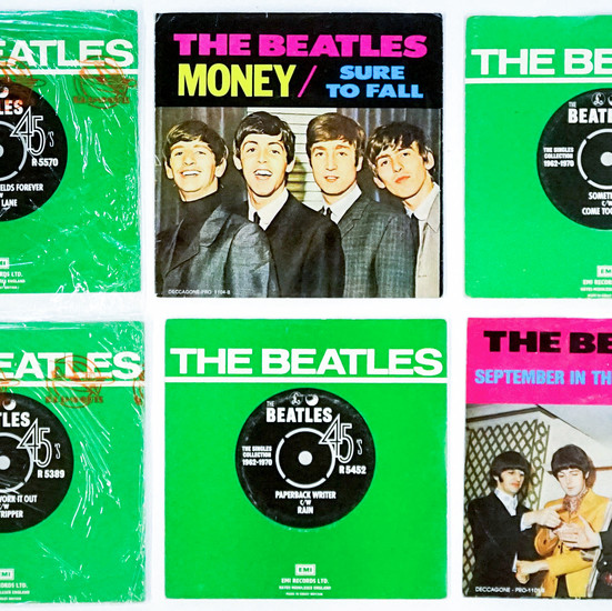 The Beatles (6) 45 RPM Records