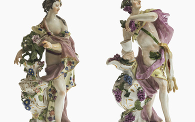 The allegory of spring and allegory of autumn - Meissen, 18th century, after the model by F. E. Mayer