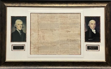 Thomas Jefferson James Madison Signed Financial Document Presidents PSA