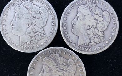Three (3) Better Date S Mint Morgan Silver Dollars
