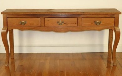 Three Drawer Pine Console Table