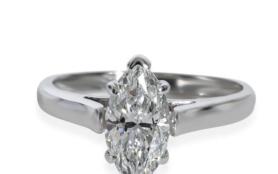 Tiffany & Co. Marquise Solitaire Diamond Ring in Platinum E VVS2 1.22 CTW