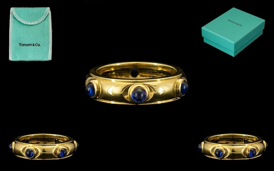 Tiffany & Co 18ct Gold Attractive Sapphire Set Dress Ring. M...