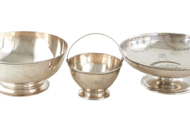 Tiffany & Co silver bowls and tazza (3pcs)