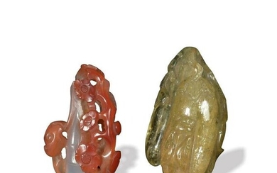 Two Agate and Tourmaline Toggles, 18-19th Century