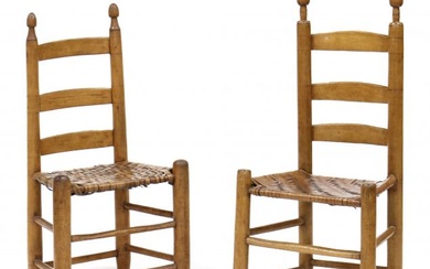 Two American Ladderback Side Chairs