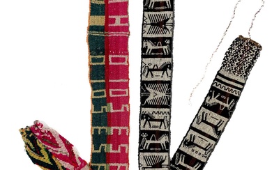 Two Bolivian woven sash belts, early-mid 20th century.