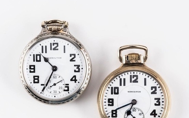 Two Hamilton Watch Co. "992B" Open-face Watches