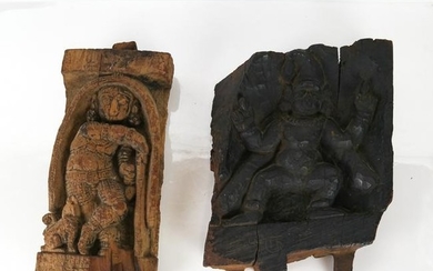 Two Tibetan Wood Reliefs