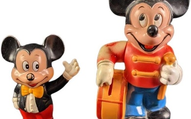 Two Vintage Disney Mickey Mouse Character Banks