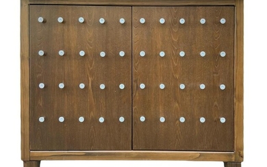 Two-door walnut furniture with studs on the front, lava