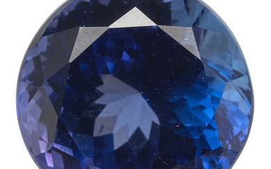 Unmounted Tanzanite Tanzanite: Round-cut weighing 9.46 carats Dimensions: 11.89...