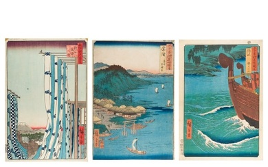 Utagawa Hiroshige (1797-1858) - Three woodblock prints