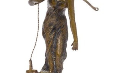 Victor Heinrich Seifert (1870-1953), a patinated bronze figure 'Wasserträgerin' c.1900,...