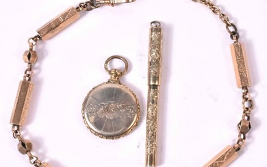 Victorian Yellow Gold Box Form Watch Chain
