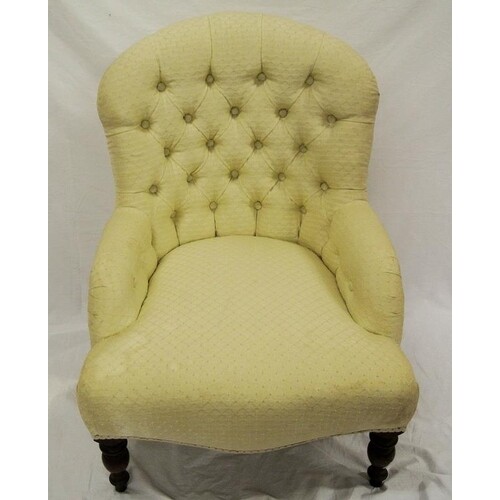 Victorian mahogany upholstered ladies chair with serpentine ...