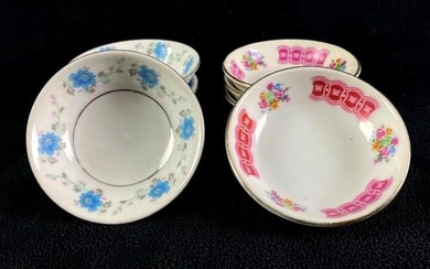Vintage 3" Chinese Porcelain Sauce Dishes Set of 7