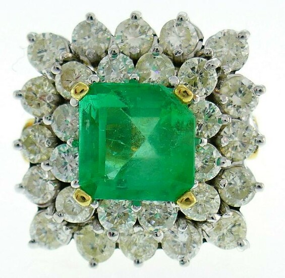 Vintage Emerald Diamond Gold RING