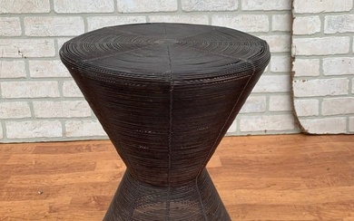 Vintage Iron Wire Hourglass Accent Side End Table Indoor Outdoor