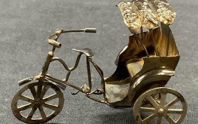 Vintage Sterling Silver Rickshaw Carriage Figural