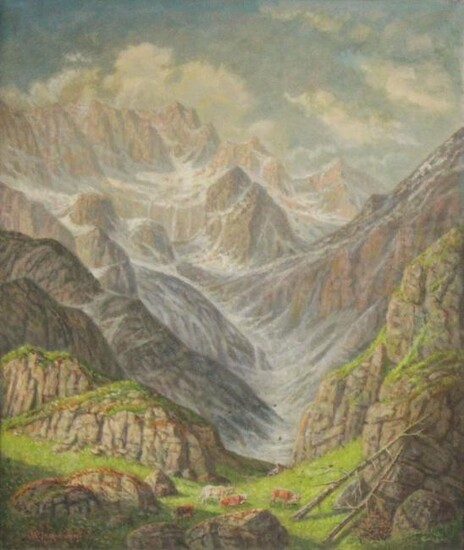 W. JUNGERMANN (XX). Mountain Panorama.