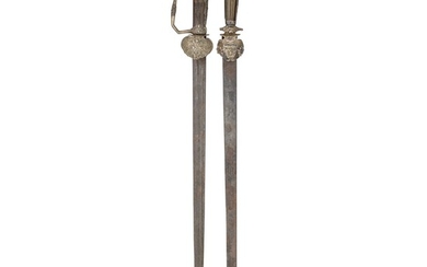 Ⓦ THREE ENGLISH HUNTING SWORDS, CIRCA 1750