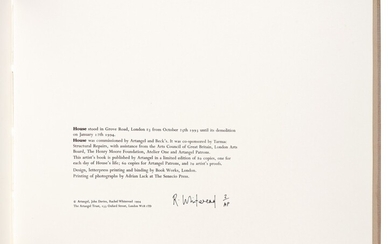 WHITEREAD, Rachel | House Project, Artangel, 1995, no.2/60 of the artist's proofs