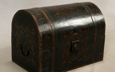 WOOD DOCUMENT BOX WITH DOME TOP, INDIA